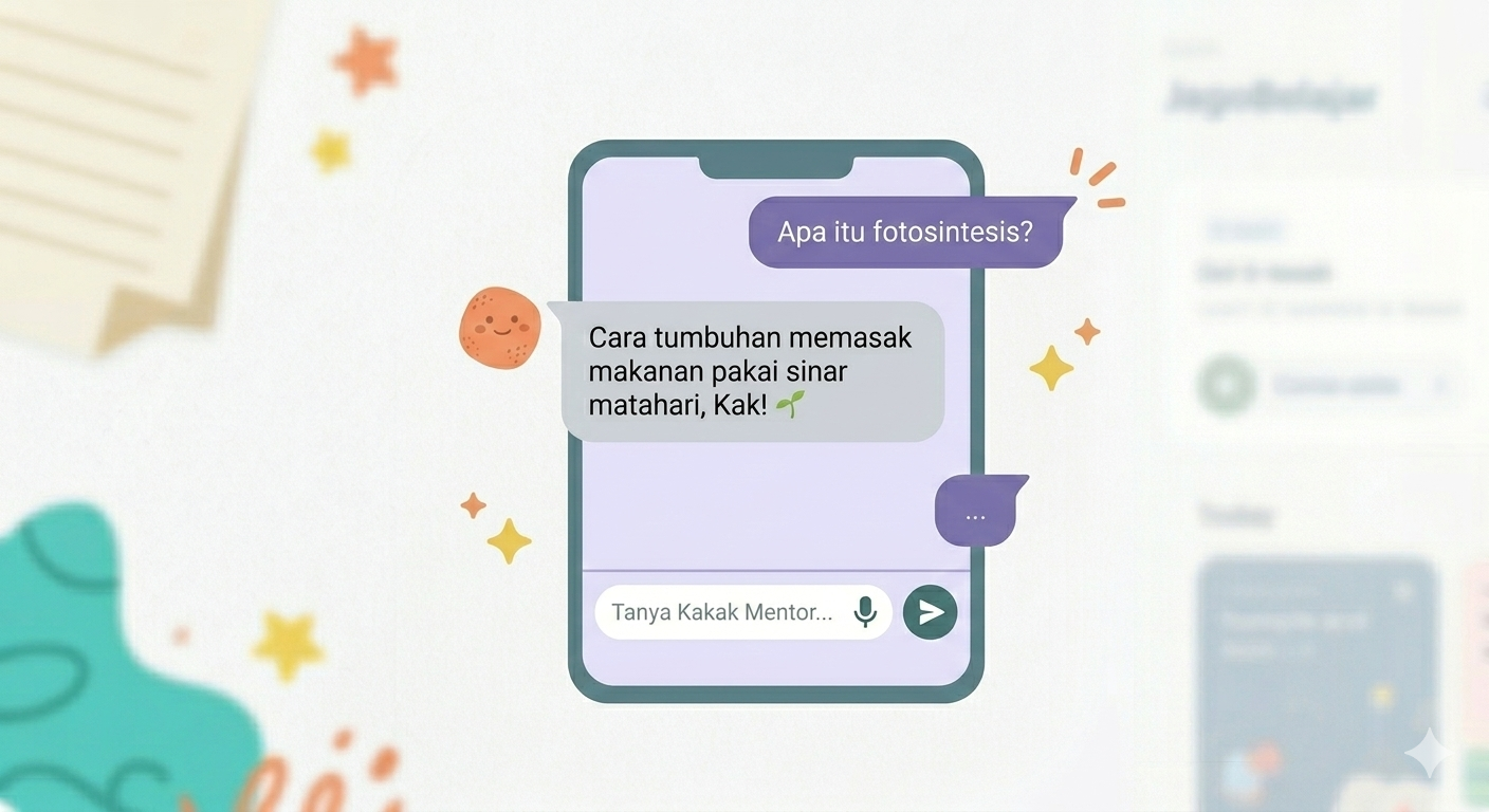 Kakak Mentor illustration — friendly chat interface